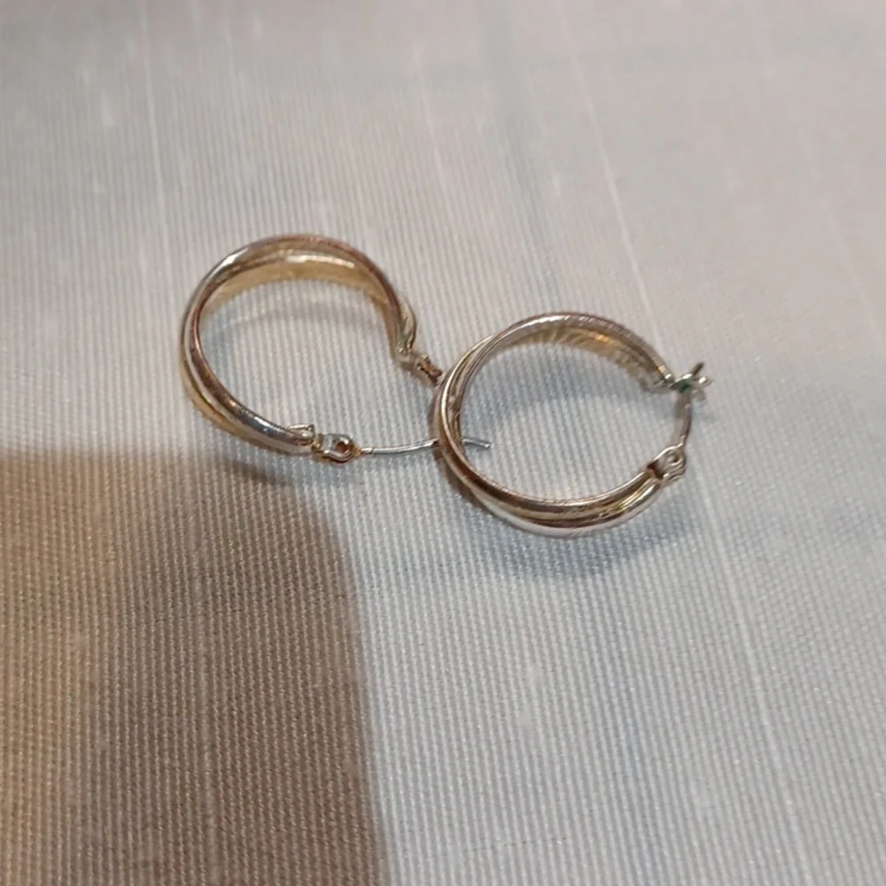 Silver Plated Twist Woman's Hoop Earrings‎